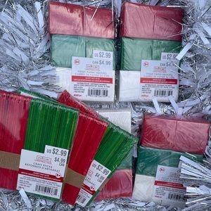 Lot of Christmas tissue and sticks
